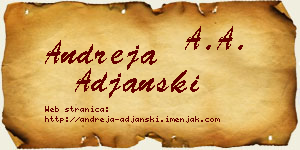 Andreja Ađanski vizit kartica